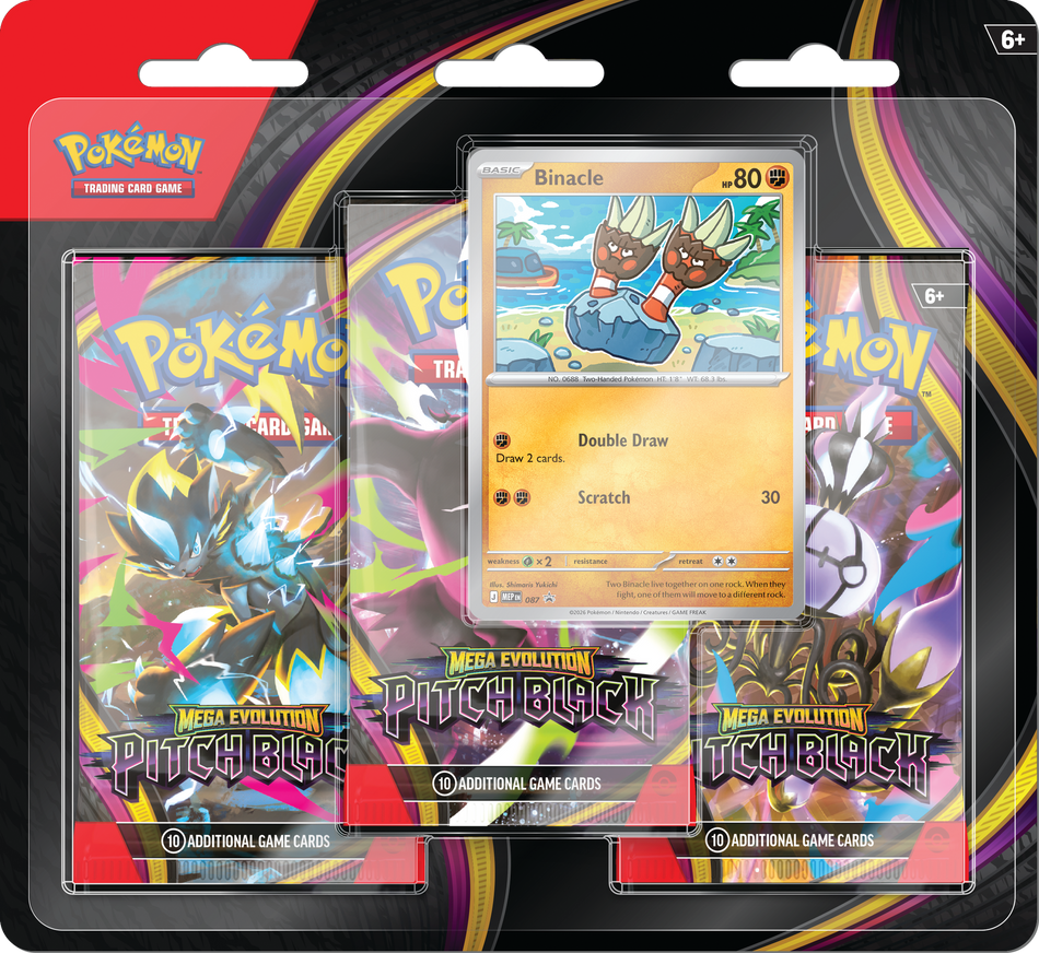 Mega Evolution - Pitch Black: 3 Pack Blister (Inglés)